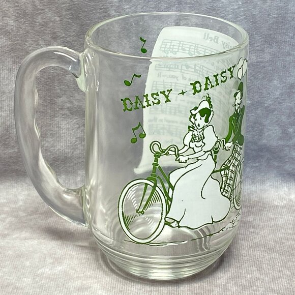 Hazel Atlas Big Top Peanut Butter Glass "Daisy Bell" Song Lyrics Mug - Picture 1 of 11